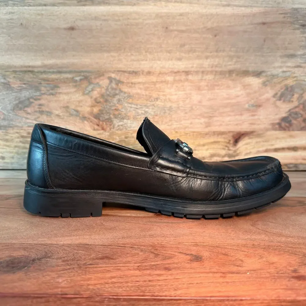 SALVATORE FERRAGAMO Men's US 9 - D Gancini Horsebit Master Black Leather Loafer